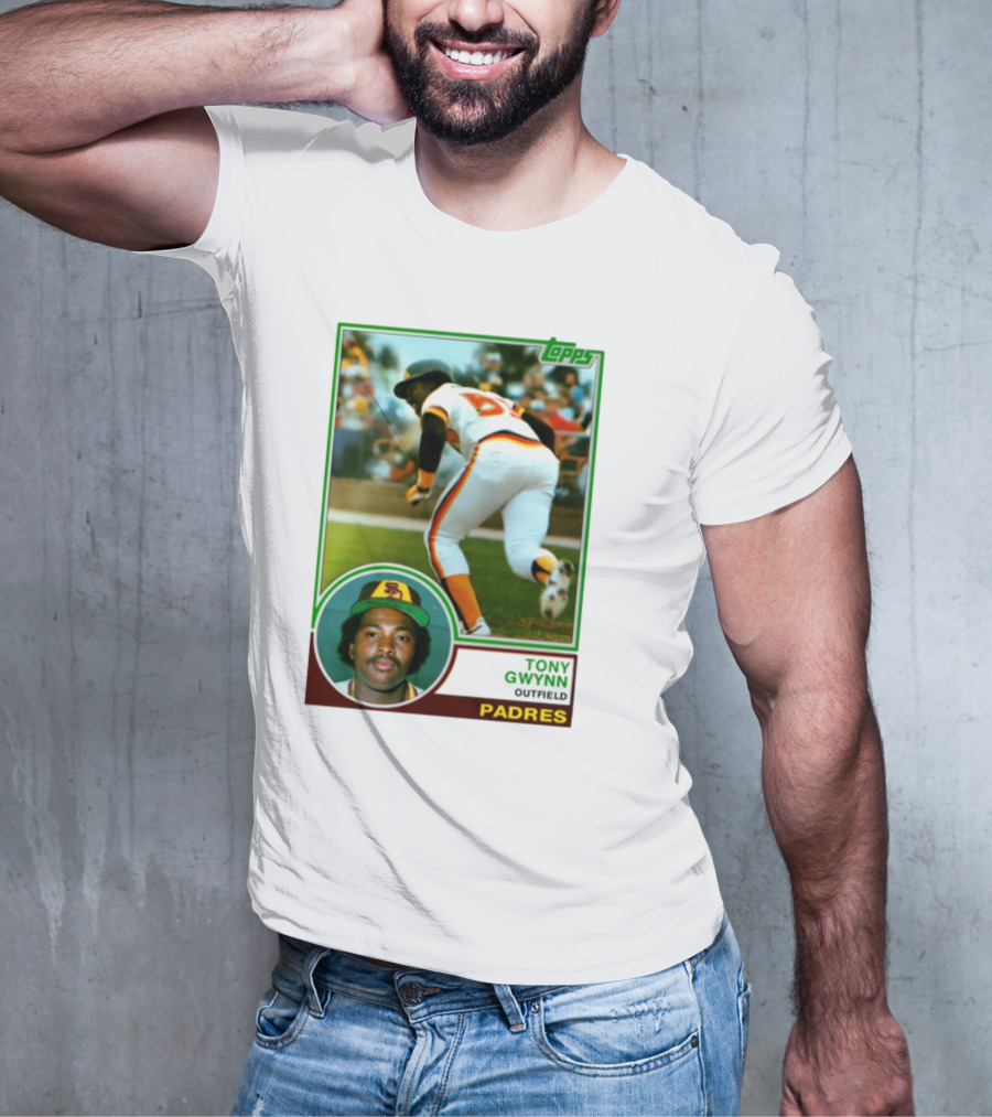 Topps Tony Gwynn Outfield Padres Baseball Card T-Shirt