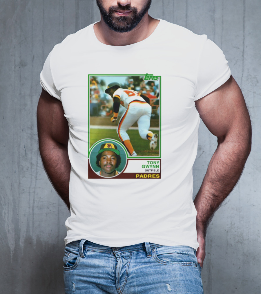 Topps Tony Gwynn Outfield Padres Baseball Card T-Shirt