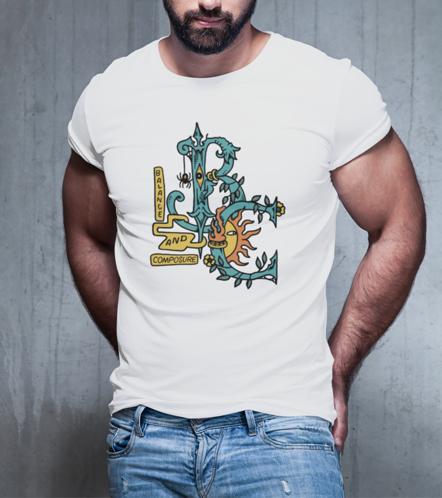 BALANCE AND COMPOSURE ORCHID BLUE SUN AND MOON T-Shirt