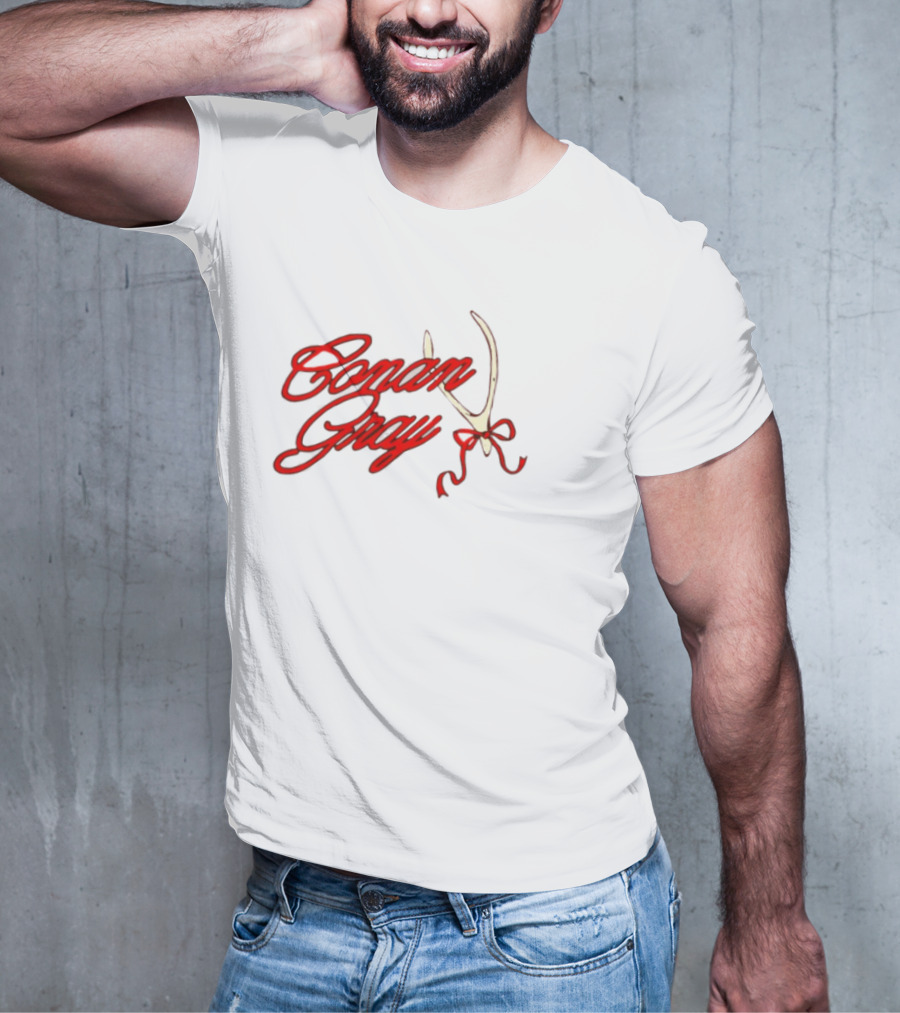 Conan Gray Red Script Wishbone Ribbon T-Shirt