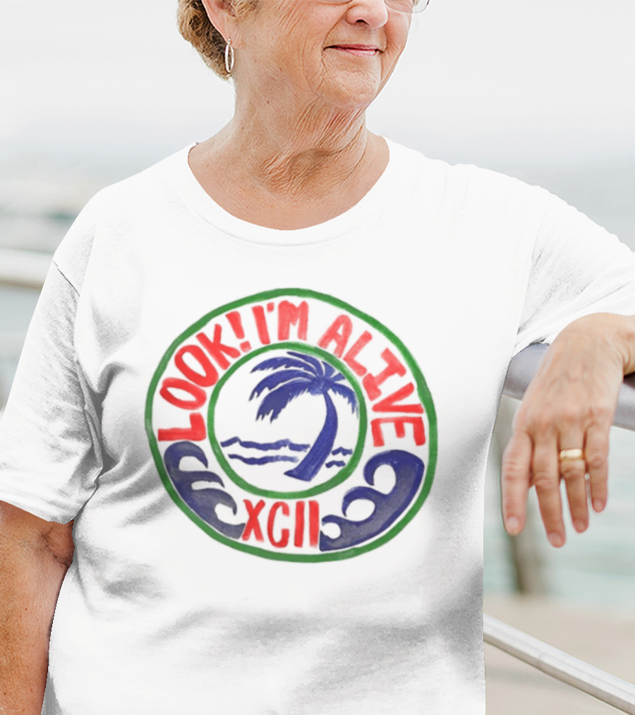 LOOK I'M ALIVE XGII Palm Tree Waves T-Shirt