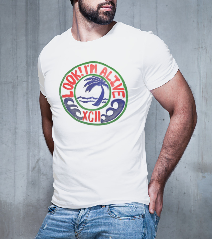 LOOK I'M ALIVE XGII Palm Tree Waves T-Shirt