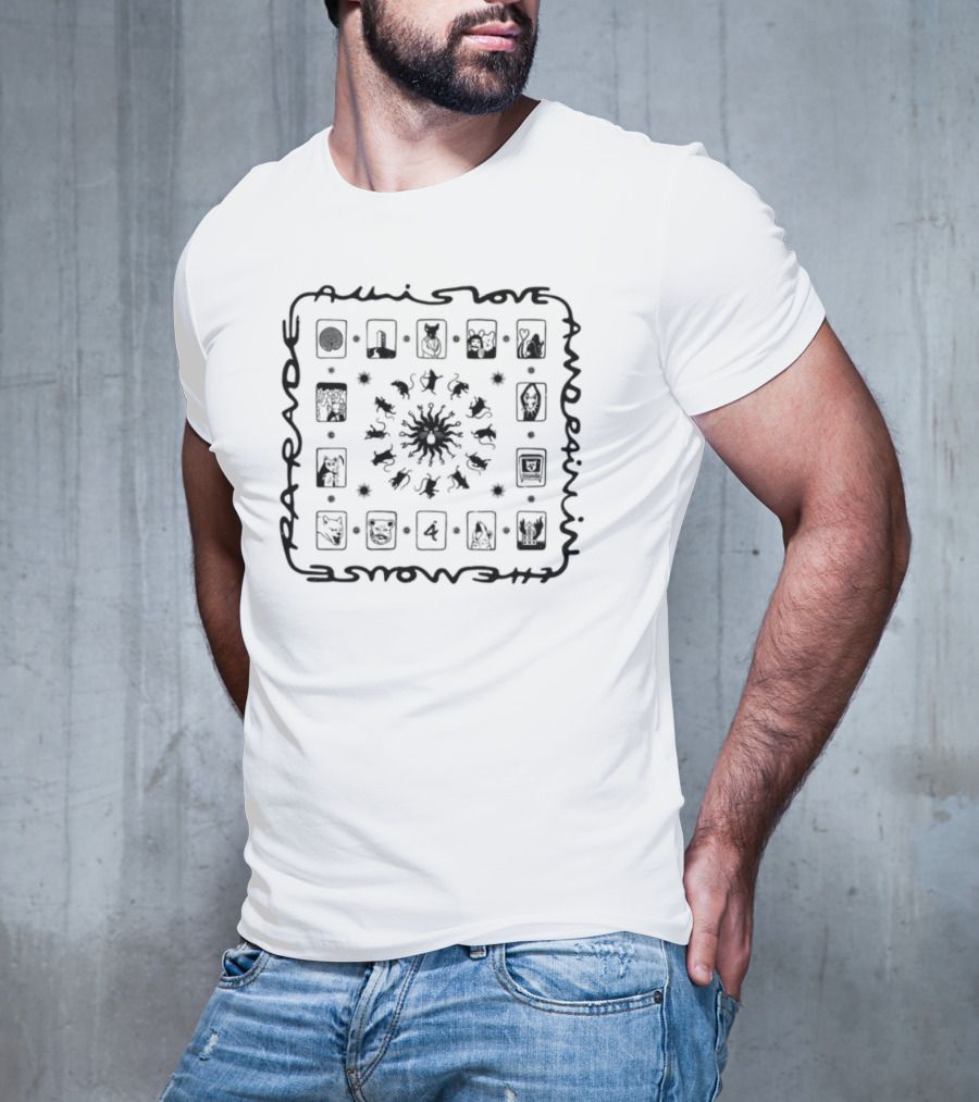 Omam All Is Love & Pain Flower Skull Spiritual Journey T-Shirt