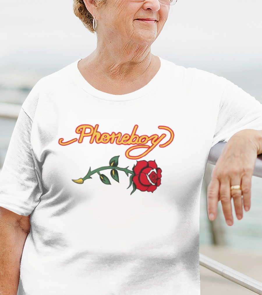 Phoneboy Red Rose Flower Graphic T-Shirt