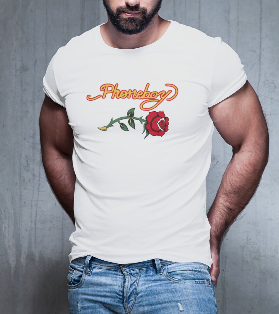Phoneboy Red Rose Flower Graphic T-Shirt