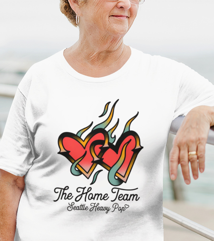 The Home Team Seattle Heavy Pop Burning Hearts T-Shirt
