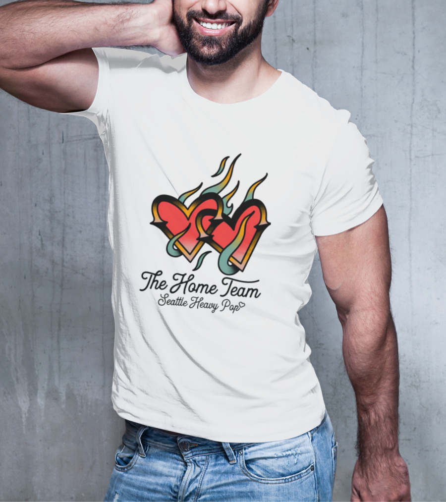 The Home Team Seattle Heavy Pop Burning Hearts T-Shirt
