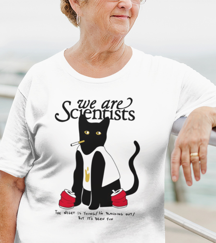We Are Scientists Washed Up Cat Smoking Red Shoes This Scene Is Dead T-Shirt