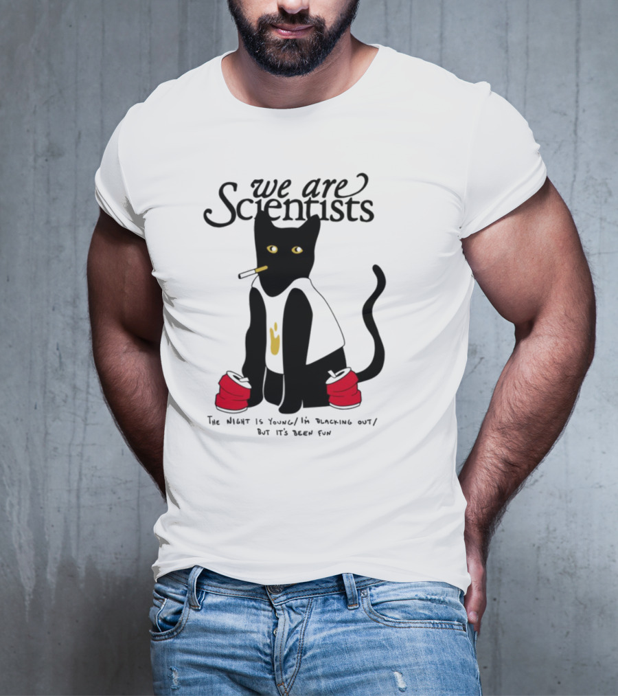 We Are Scientists Washed Up Cat Smoking Red Shoes This Scene Is Dead T-Shirt