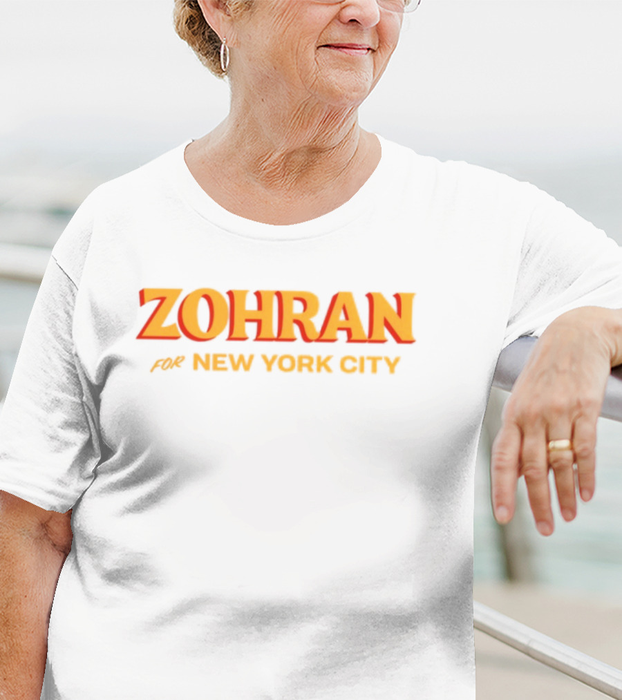 Zohran For New York City Bold Yellow Text T-Shirt