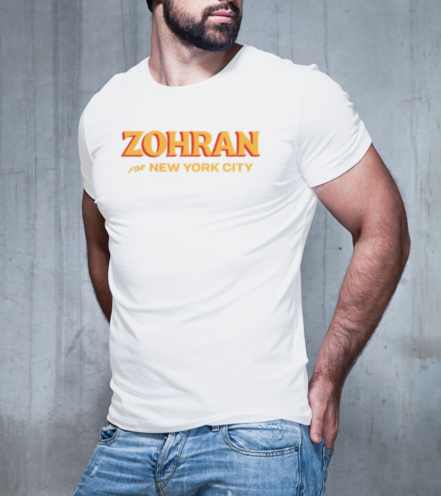 Zohran For New York City Bold Yellow Text T-Shirt
