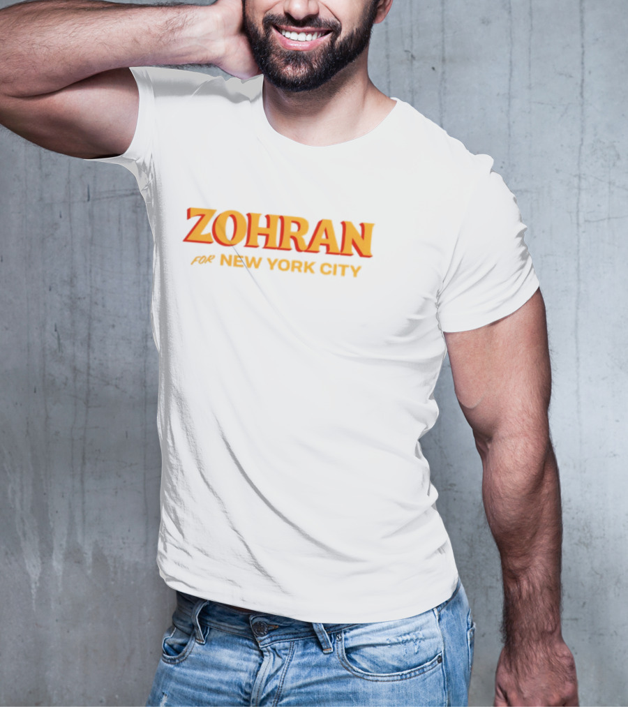 Zohran For New York City Bold Yellow Text T-Shirt