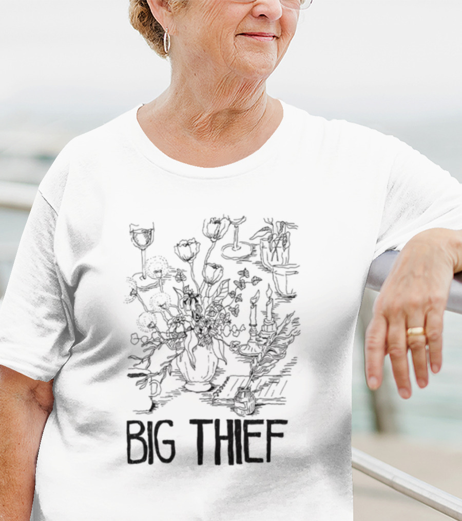 Big Thief Flowers And Candles Botanical Sketches T-Shirt