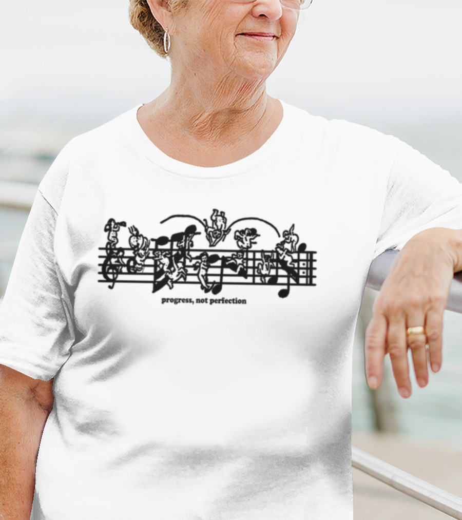 Flowerbed Progress Not Perfection Floral Theme T-Shirt