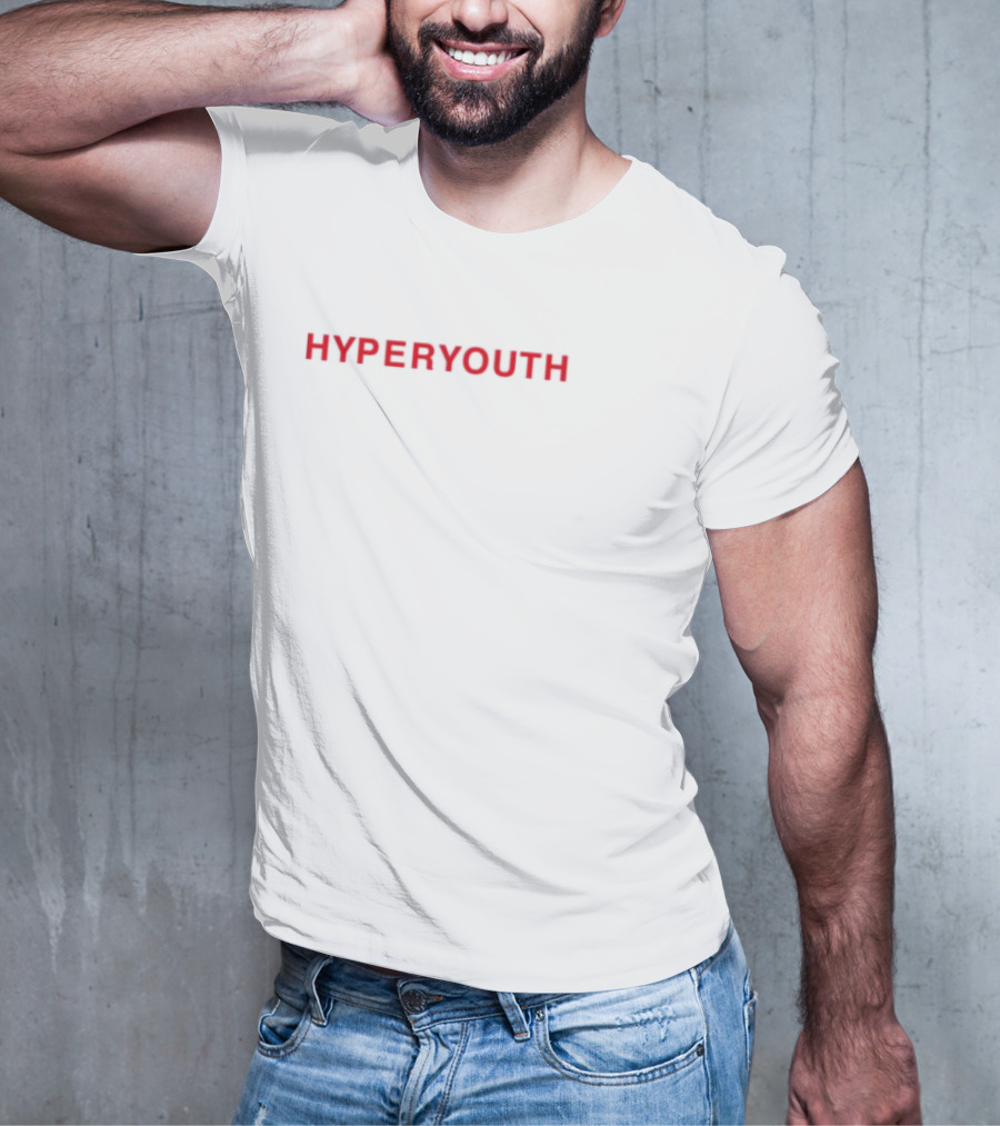 HYPERYOUTH Retro Bold Red Lettering T-Shirt