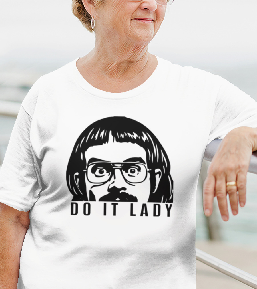 DO IT LADY Peeking Drawing Glasses Face T-Shirt