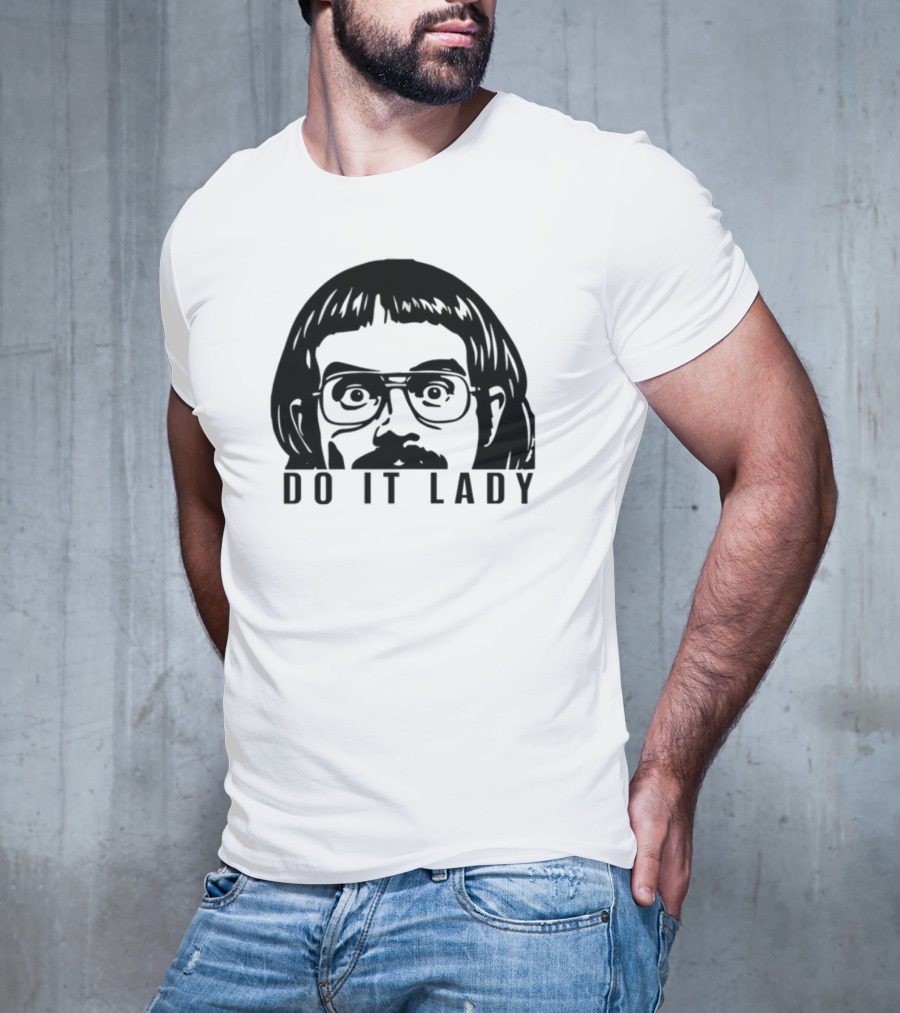 DO IT LADY Peeking Drawing Glasses Face T-Shirt