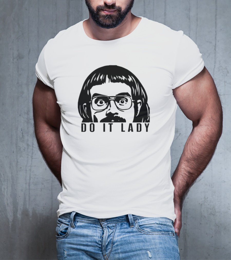 DO IT LADY Peeking Drawing Glasses Face T-Shirt