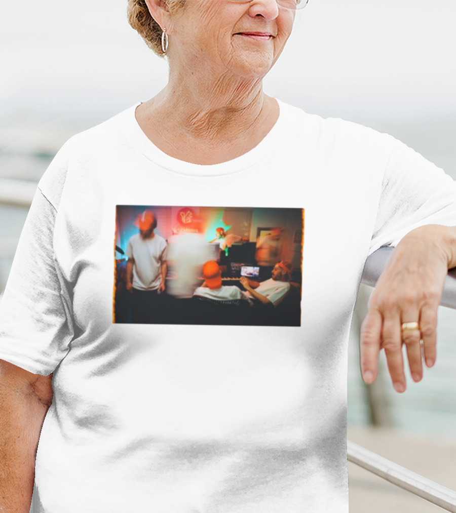 "Evidence Unlearning Studio Orange Hat Musicians In Creative Space" T-Shirt