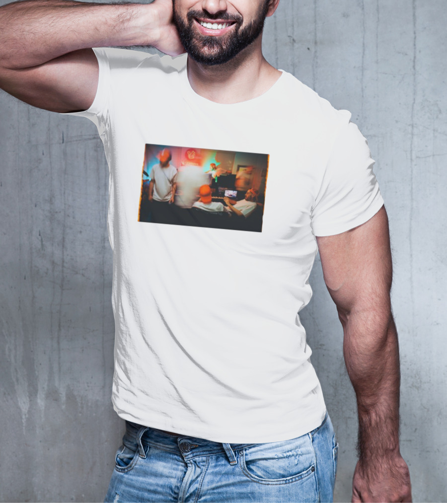 "Evidence Unlearning Studio Orange Hat Musicians In Creative Space" T-Shirt