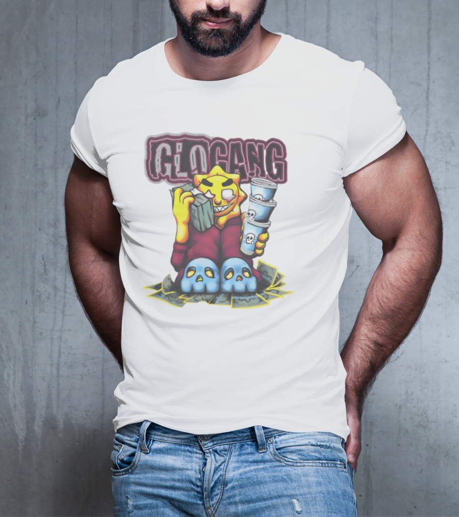 Glo Gang Stack Of Cash Skull Cups Triple Cup Threat T-Shirt