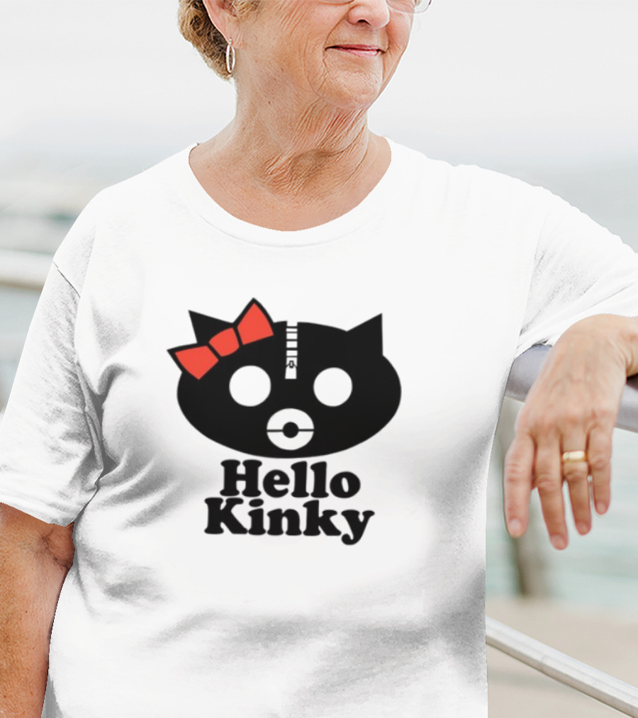 Hello Kinky Kitty With Red Bow Gorillaz T-Shirt