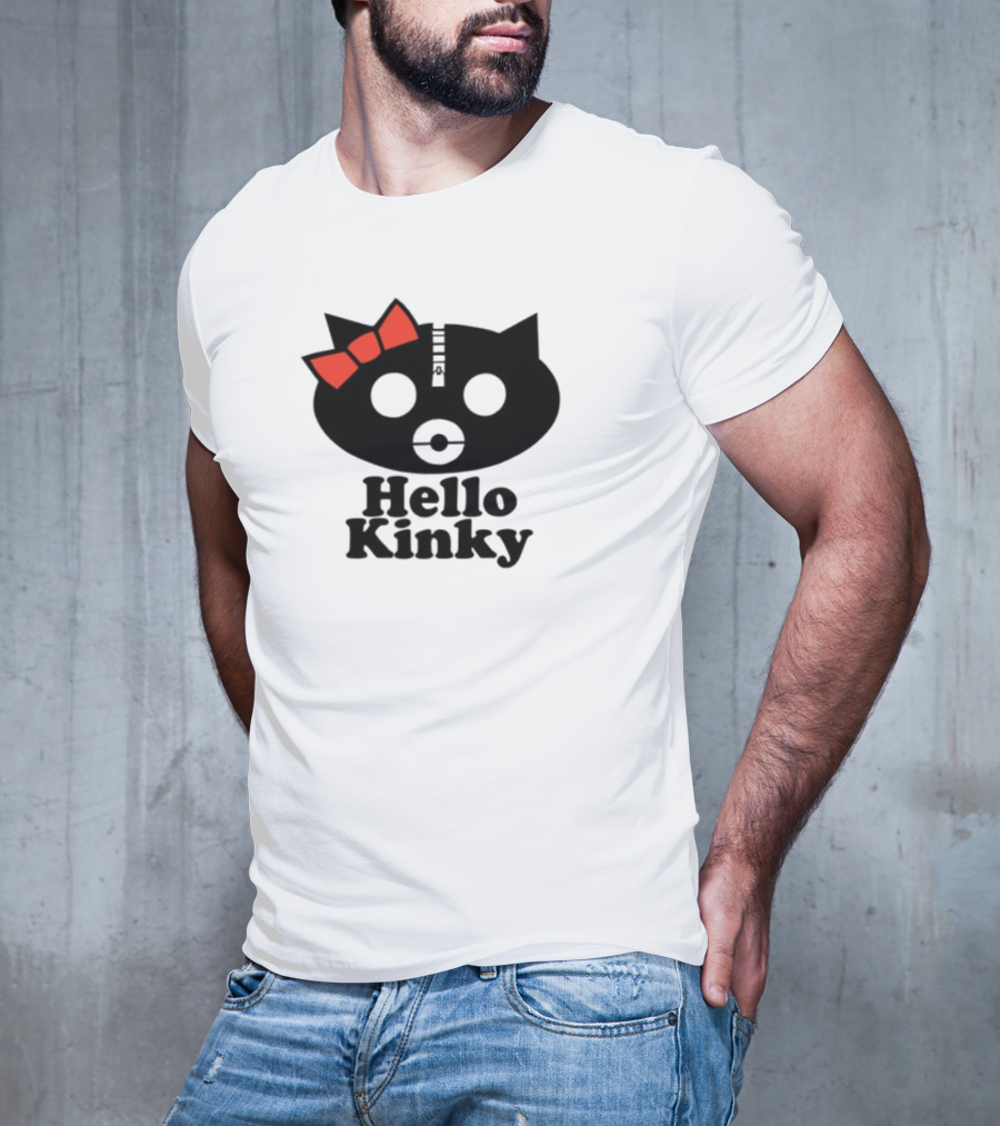 Hello Kinky Kitty With Red Bow Gorillaz T-Shirt