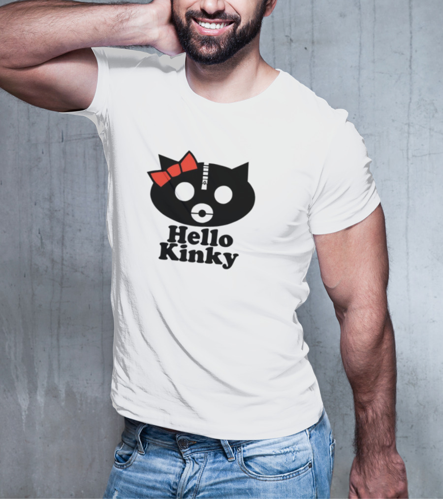 Hello Kinky Kitty With Red Bow Gorillaz T-Shirt