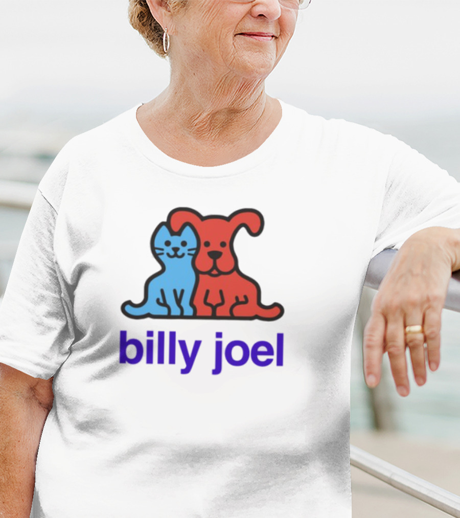 Billy Joel Cat Dog Duo Design T-Shirt