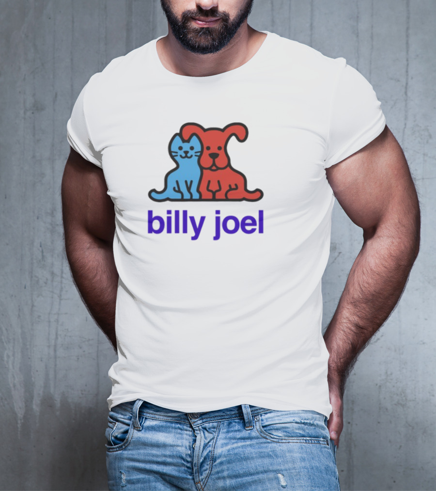 Billy Joel Cat Dog Duo Design T-Shirt
