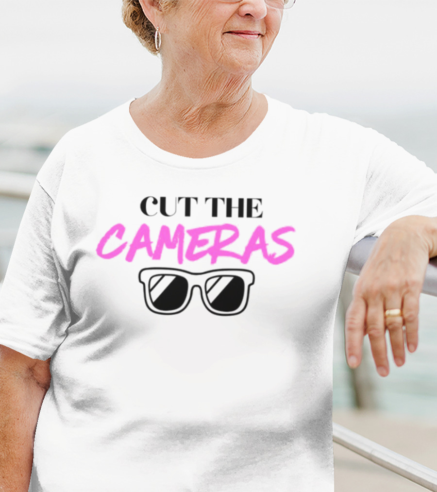 Cut The Cameras Pink Bold Sunglasses T-Shirt
