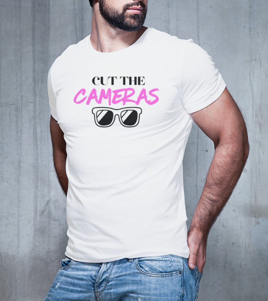 Cut The Cameras Pink Bold Sunglasses T-Shirt