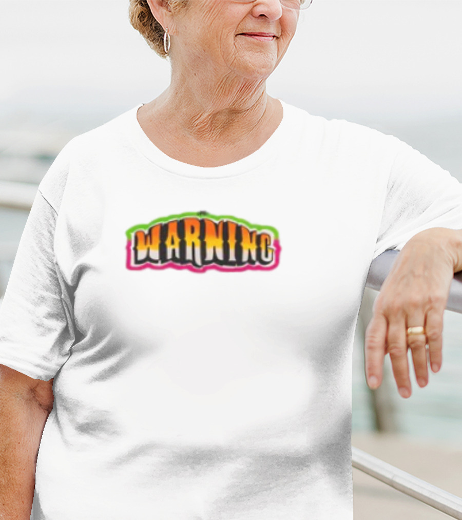 The Warning Neon Gradient Text T-Shirt