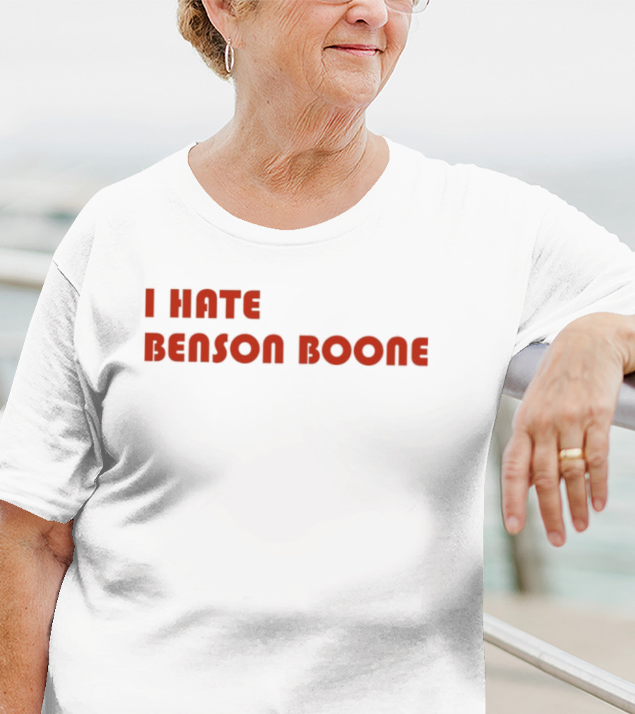 I Hate Benson Boone Bold Red Statement T-Shirt
