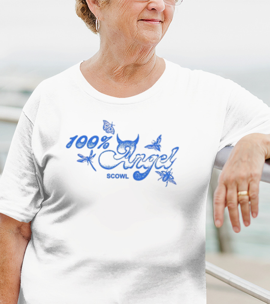 100% Angel Scowl Butterfly Design T-Shirt