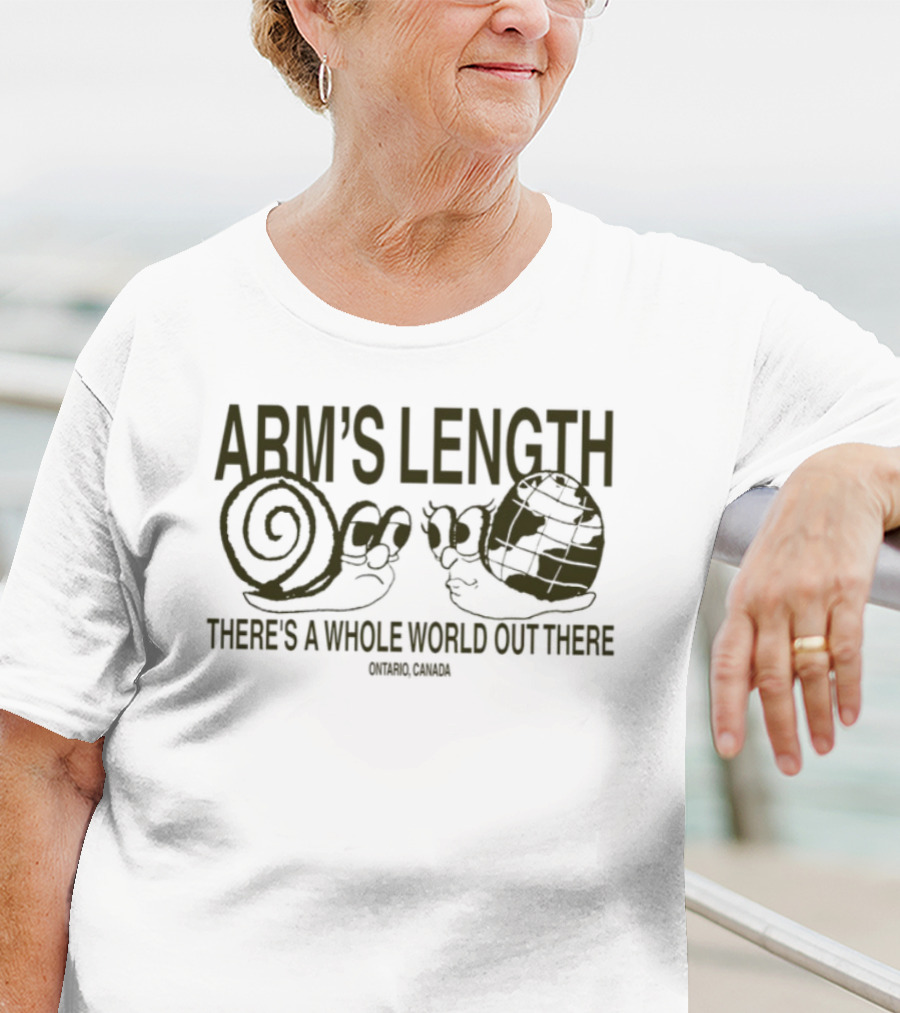 Arm's Length There's A Whole World Out There Snail Playing Guitar T-Shirt