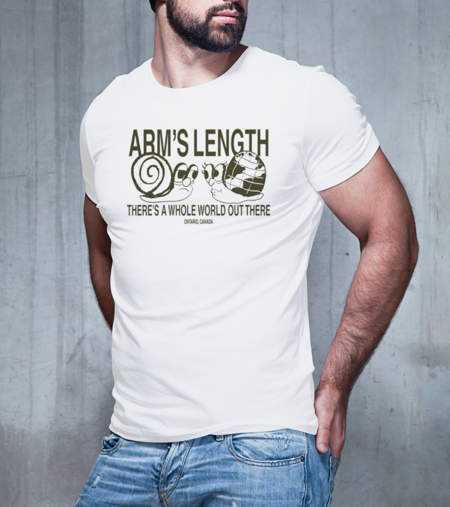 Arm's Length There's A Whole World Out There Snail Playing Guitar T-Shirt
