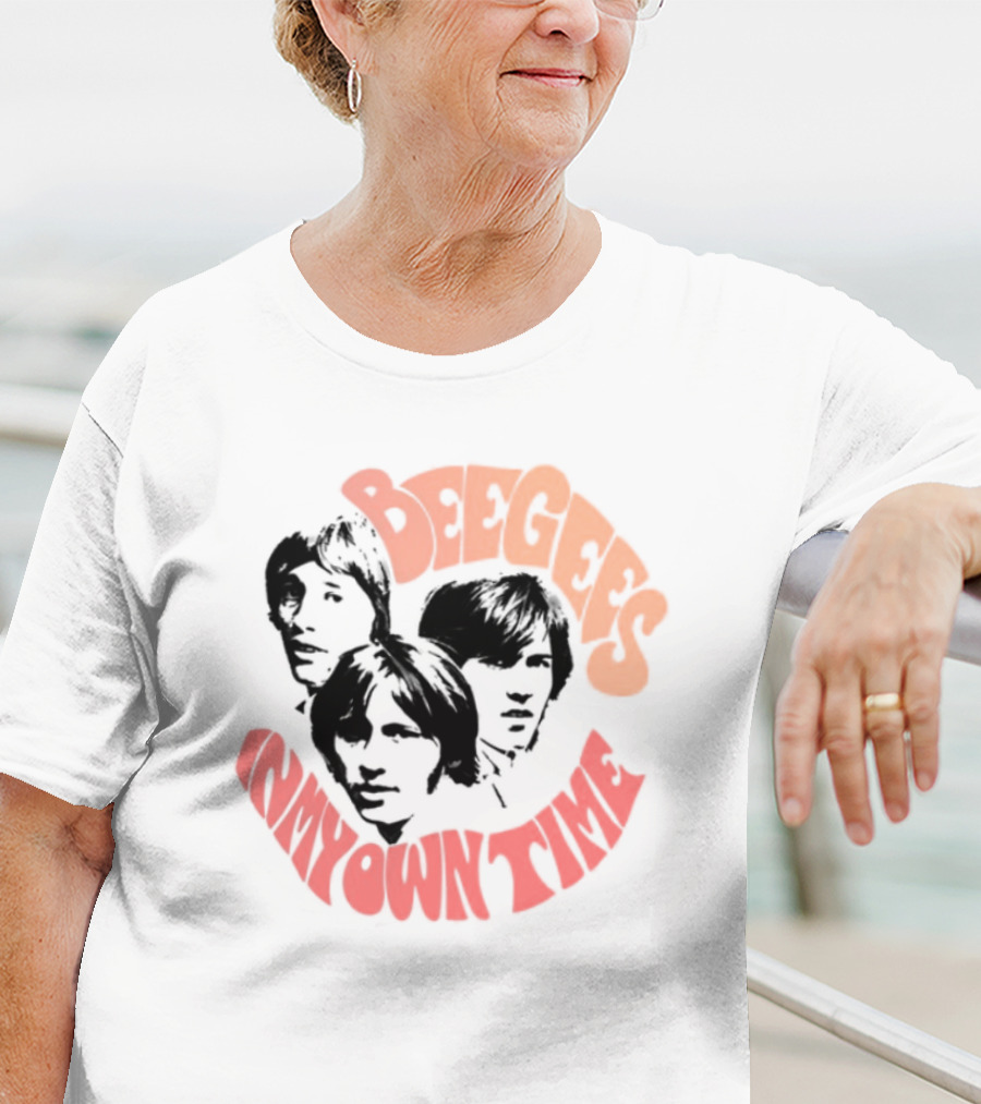 Bee Gees In My Own Time Orange And Red Text T-Shirt