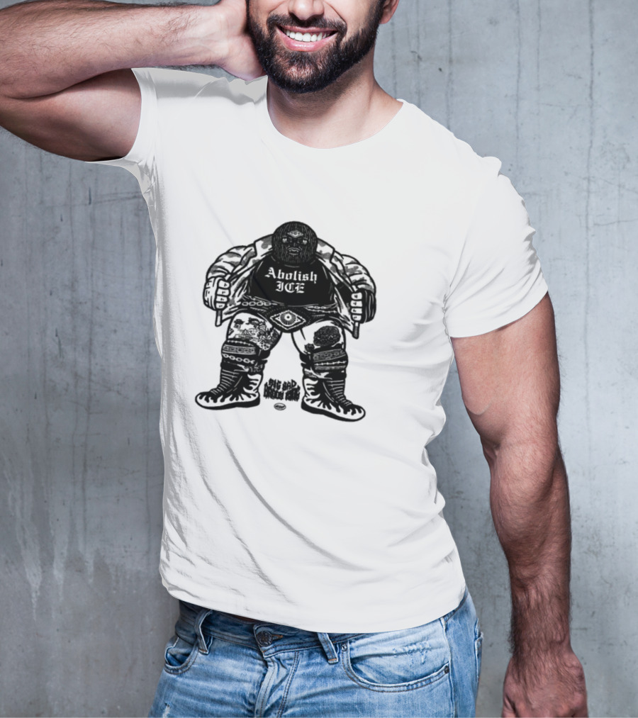 Brody King Abolish Ice Skeletal Monster Graphic T-Shirt