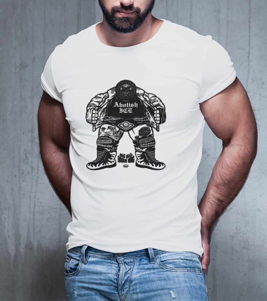 Brody King Abolish Ice Skeletal Monster Graphic T-Shirt