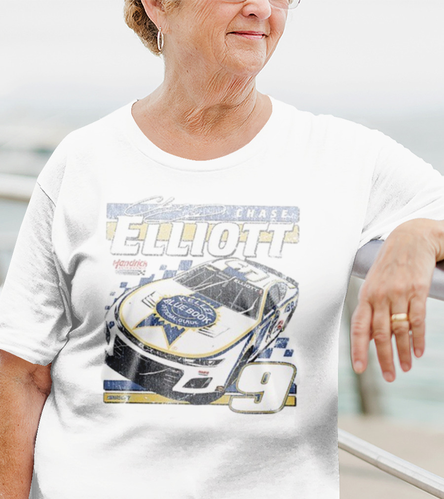 Chase Elliott Kelley Blue Book No. 9 Racing Hendrick Motorsports T-Shirt