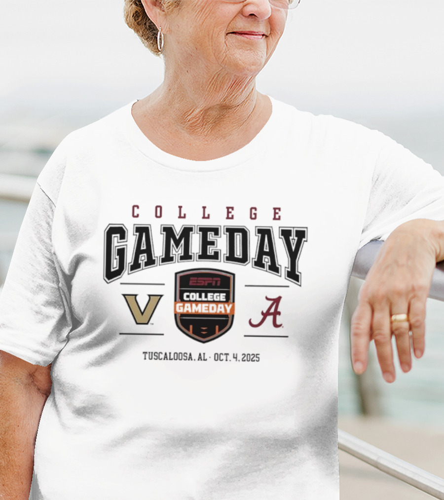 College GameDay ESPN Vanderbilt Commodores Vs Alabama Crimson Tide Tuscaloosa Oct 4 2025 T-Shirt