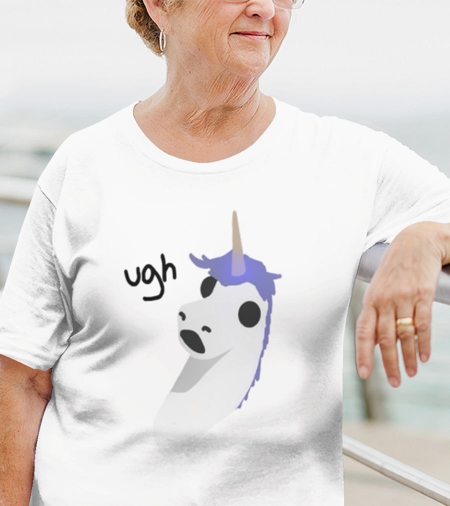 Ugh Dougdoug Unicorn Blue Orange Horn T-Shirt