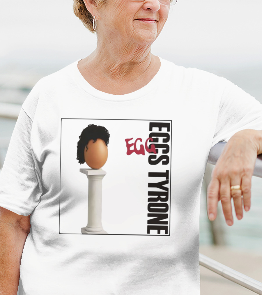 Egg Tyrone Iconic Egg With Wig On Pillar T-Shirt