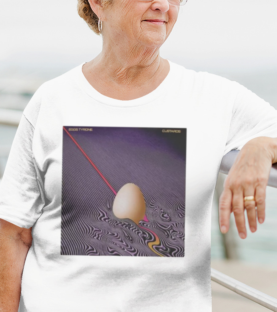 Eggs Tyrone Custards Optical Illusion Stripes With Egg T-Shirt
