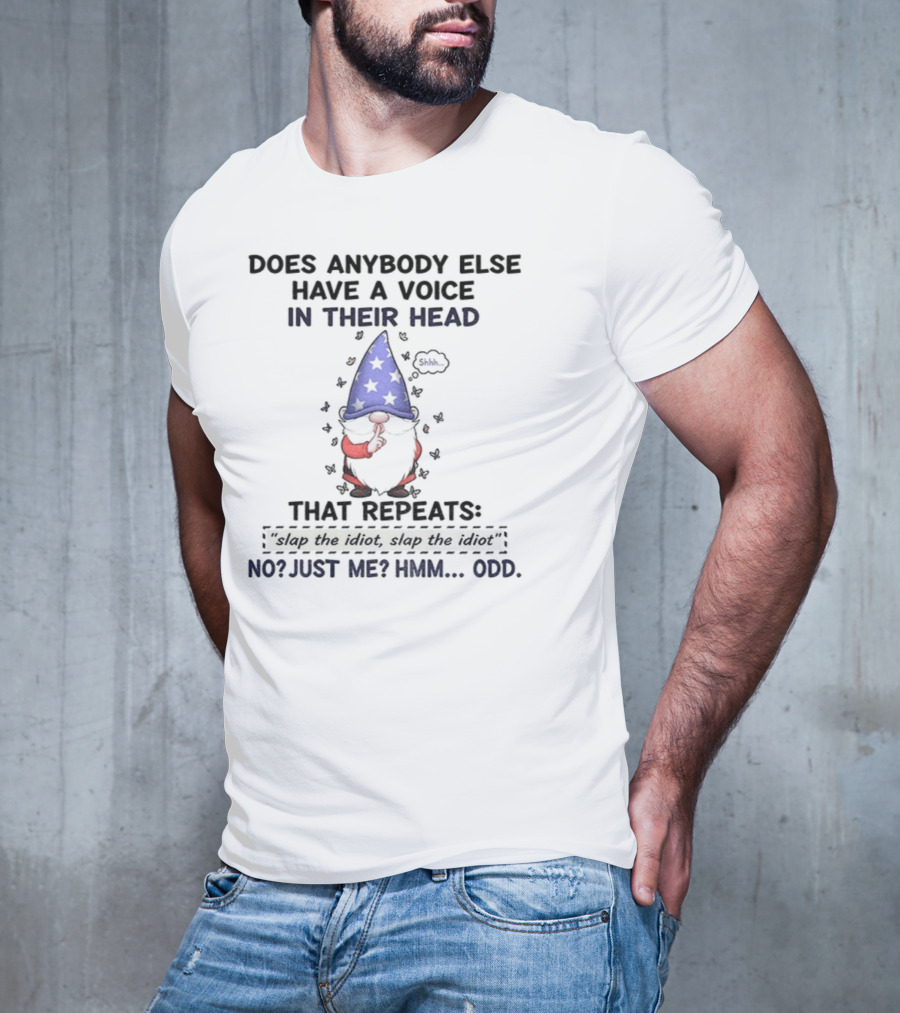 Does Anybody Else Have A Voice In Their Head That Repeats Slap The Idiot Or Just Me Gnome T-Shirt