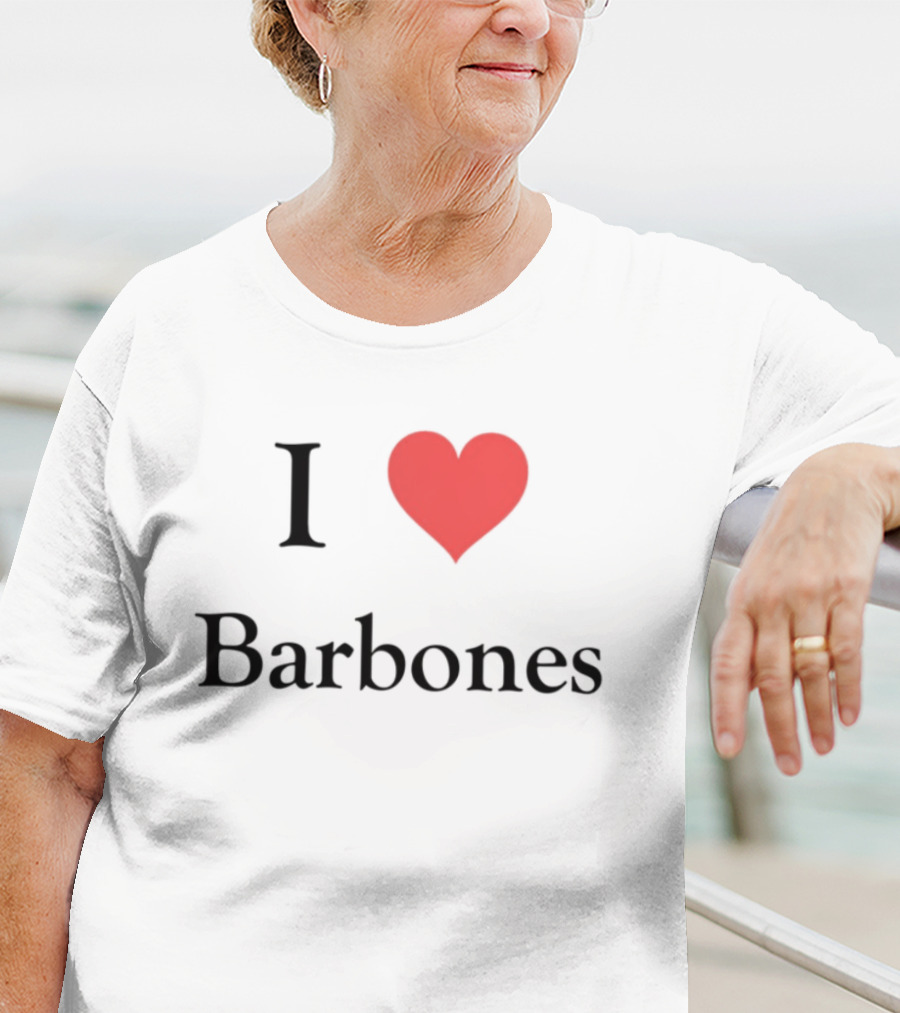 Gabrielvargas_8 I Heart Barbones Bold Text Red Heart Graphic T-Shirt