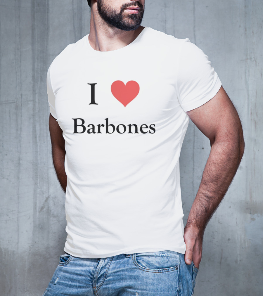 Gabrielvargas_8 I Heart Barbones Bold Text Red Heart Graphic T-Shirt