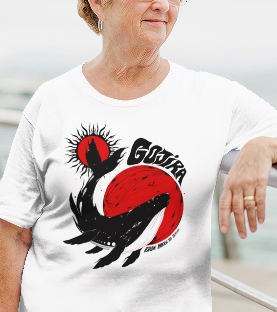 Gojira Whale Red Moon Sun Cosmic Voyage T-Shirt