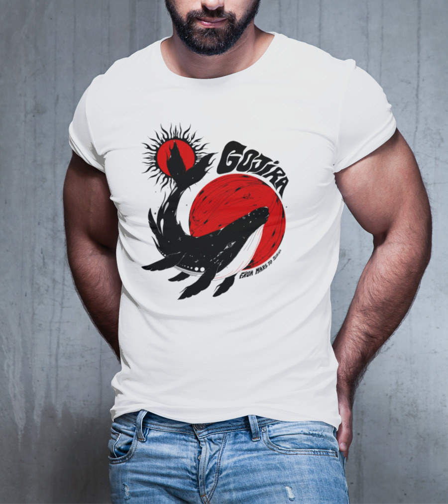 Gojira Whale Red Moon Sun Cosmic Voyage T-Shirt